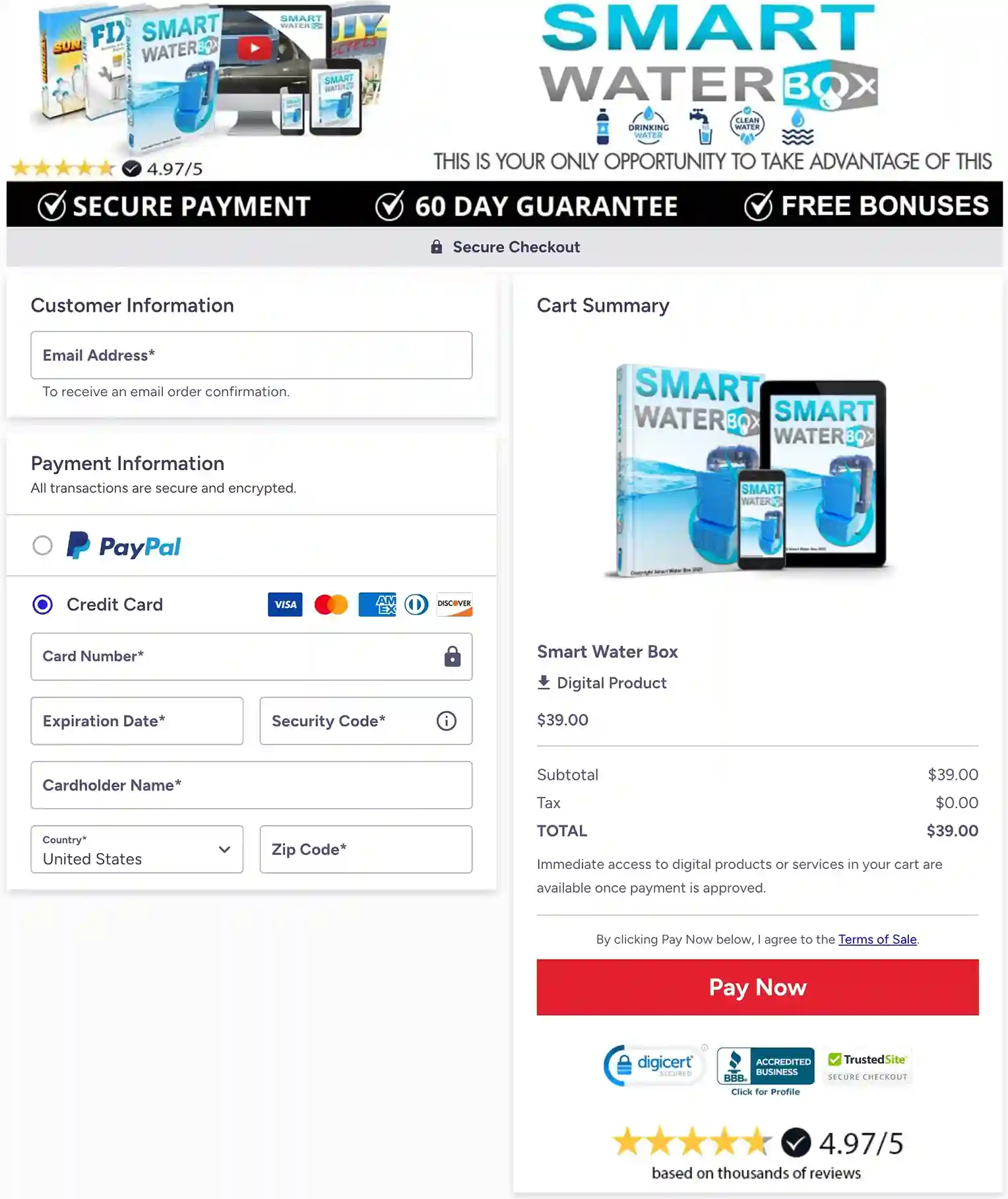 Smart Water Box Order Now — $39.69 Instant Access